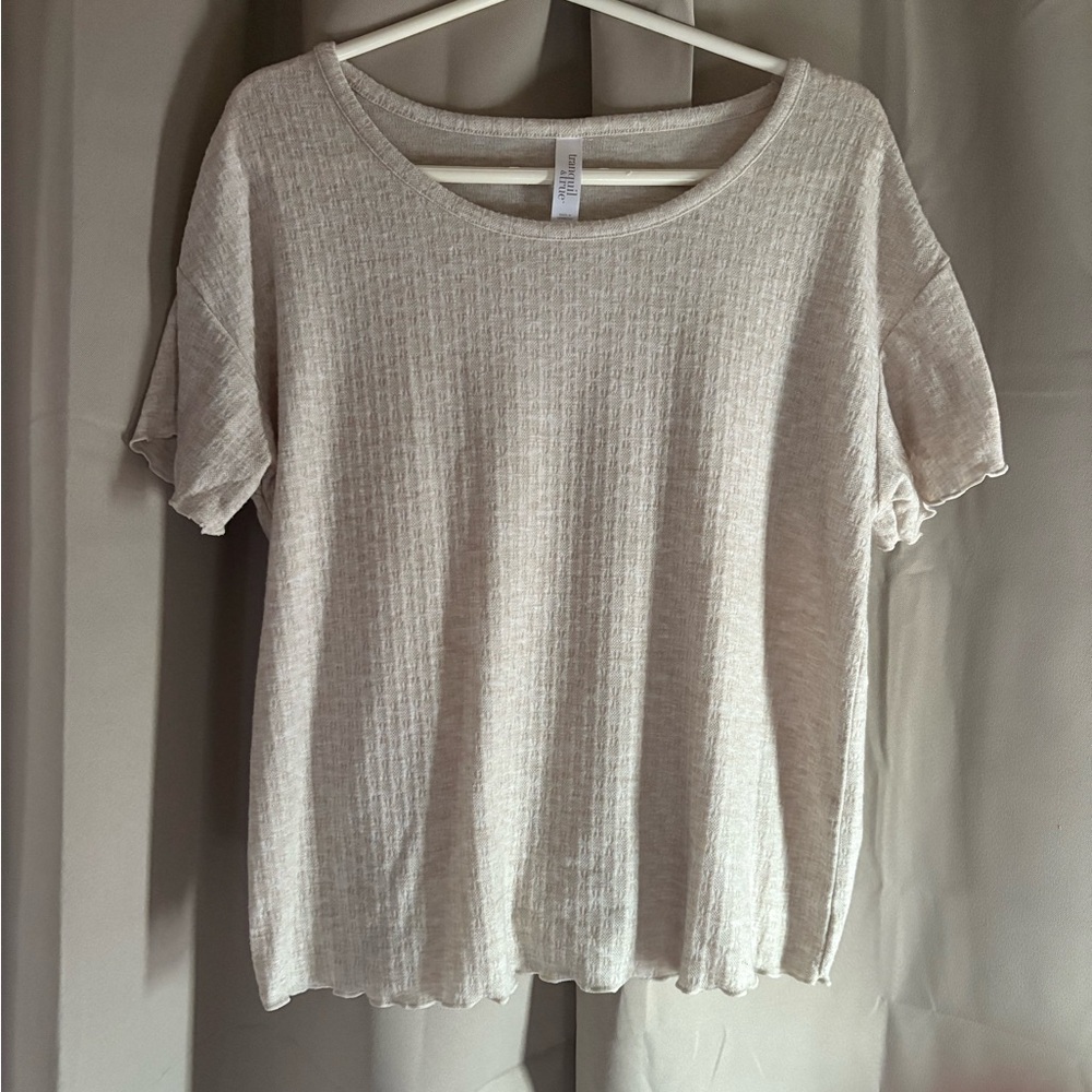 Target Beige Short Sleeve Women's Top